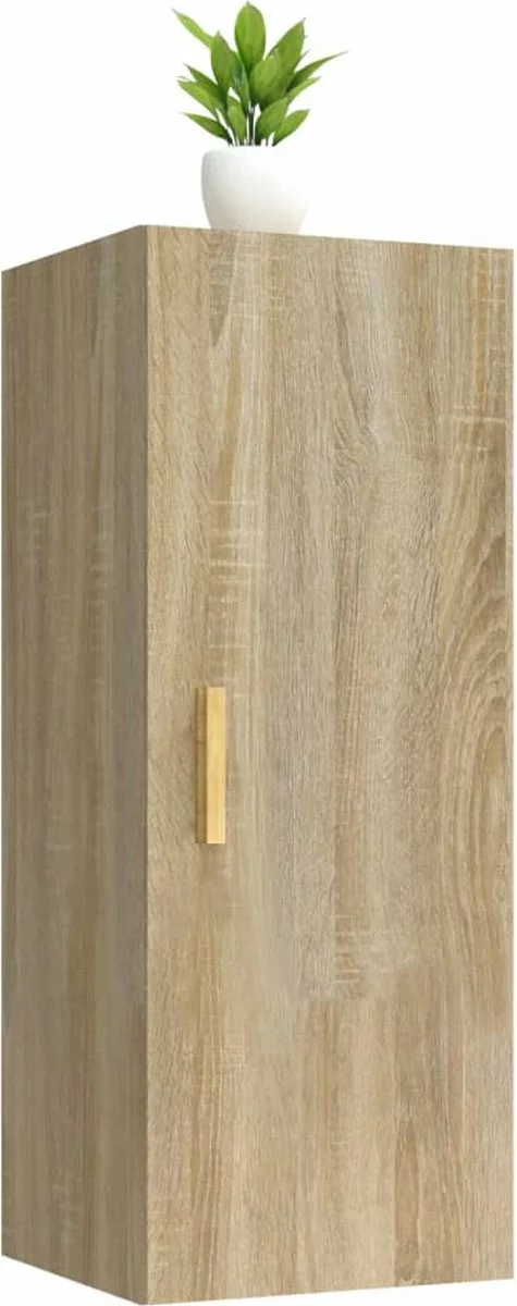 Furniture Limited - Wandkast 34,5x34x90 Cm Bewerkt Hout Sonoma Eikenkleurig 7 Furniture Limited - Wandkast 34,5x34x90 Cm Bewerkt Hout Sonoma Eikenkleurig - Afbeelding 5
