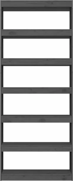 Furniture Limited - Boekenkast/kamerscherm 80x30x199,5 Cm Massief Grenenhout Grijs -DECORATIE Winkel 483x1200 2