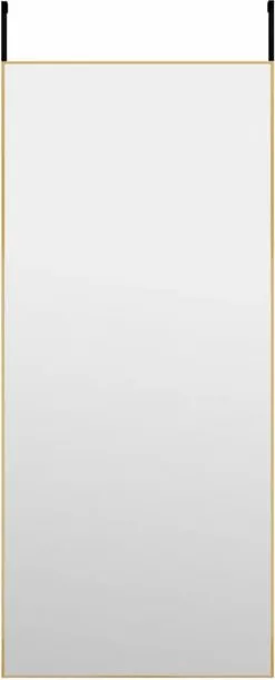 Furniture Limited - Deurspiegel 40x100 Cm Glas En Aluminium Goudkleurig -DECORATIE Winkel 485x1200 1
