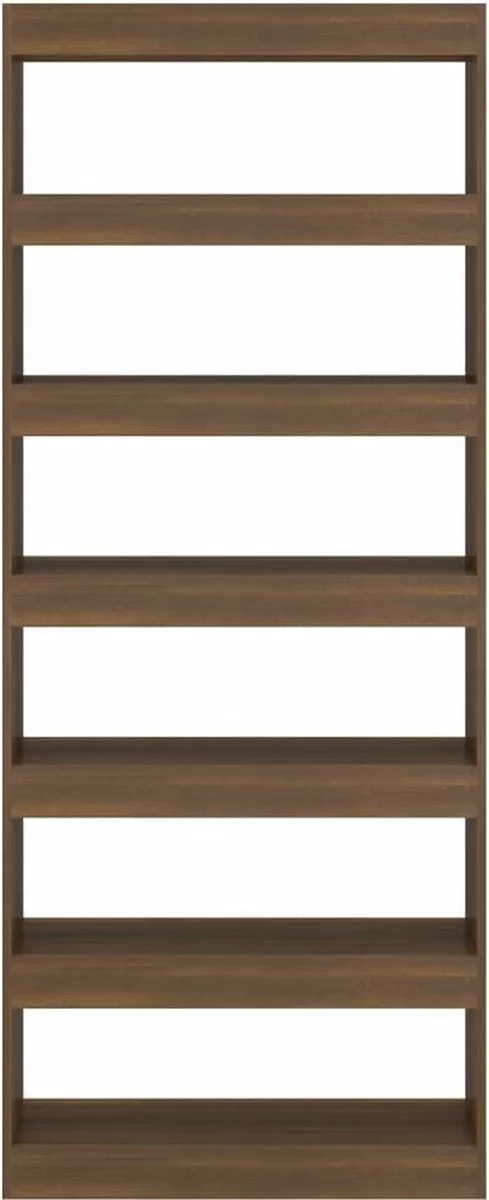 Furniture Limited - Boekenkast/kamerscherm 80x30x198 Cm Spaanplaat Bruineikenkleur 8 Furniture Limited - Boekenkast/kamerscherm 80x30x198 Cm Spaanplaat Bruineikenkleur - Afbeelding 6