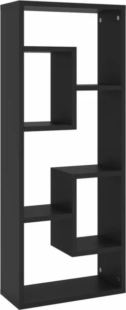 Furniture Limited - Wandschap 36x16x90 Cm Spaanplaat Zwart