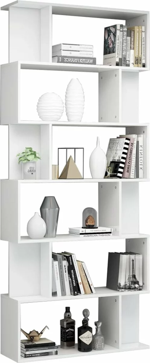 Furniture Limited - Boekenkast/kamerscherm 80x24x192 Cm Hoogglans Wit 7 Furniture Limited - Boekenkast/kamerscherm 80x24x192 Cm Hoogglans Wit - Afbeelding 5