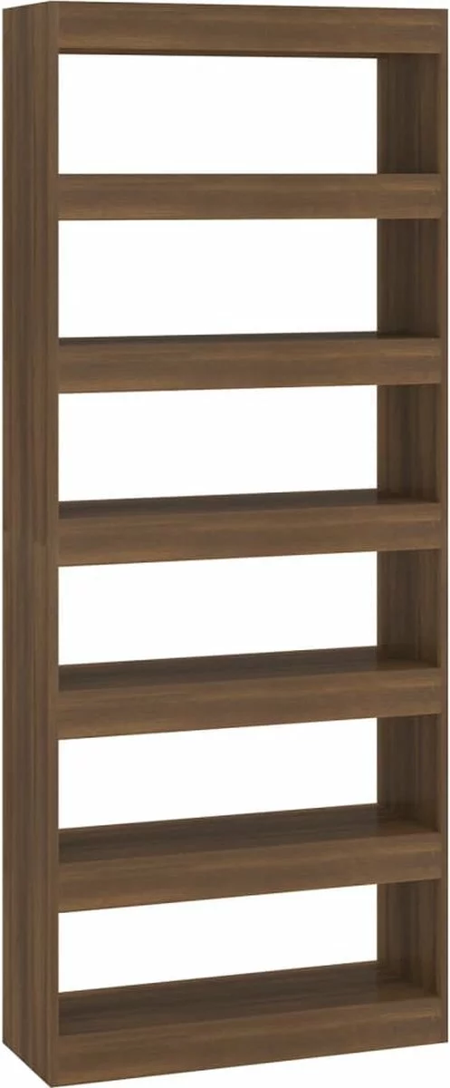 Furniture Limited - Boekenkast/kamerscherm 80x30x198 Cm Spaanplaat Bruineikenkleur 9 Furniture Limited - Boekenkast/kamerscherm 80x30x198 Cm Spaanplaat Bruineikenkleur - Afbeelding 7
