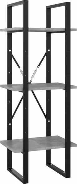 Furniture Limited - Boekenkast Met 3 Schappen 40x30x105 Cm Spaanplaat Betongrijs -DECORATIE Winkel 501x1200 1