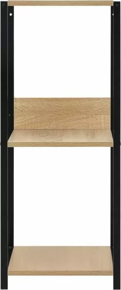 Furniture Limited - Boekenkast 33,5x39,6x79,7 Cm Spaanplaat Zwart En Eikenkleurig -DECORATIE Winkel 501x1200