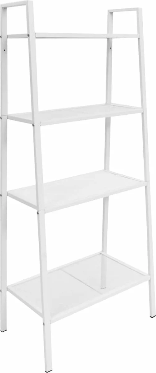 Furniture Limited - Ladder Boekenkast 4 Schappen Metaal Wit 8 Furniture Limited - Ladder Boekenkast 4 Schappen Metaal Wit - Afbeelding 6