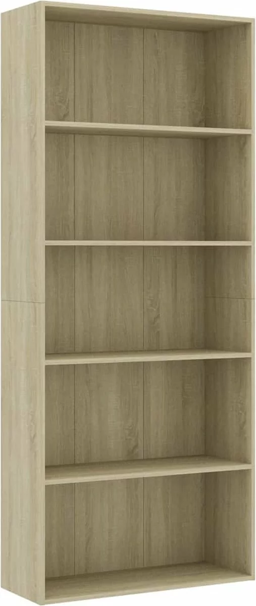 Furniture Limited - Boekenkast Met 5 Schappen 80x30x189 Cm Spaanplaat Sonoma Eiken 8 Furniture Limited - Boekenkast Met 5 Schappen 80x30x189 Cm Spaanplaat Sonoma Eiken - Afbeelding 6