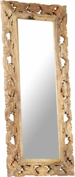Furniture Limited - Spiegel Handgesneden 110x50 Cm Massief Mangohout Bruin -DECORATIE Winkel 509x1200 3