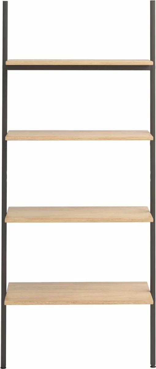 Furniture Limited - Ladderrek Met 4 Schappen 64x34x150,5 Cm Lichtbruin En Zwart 10 Furniture Limited - Ladderrek Met 4 Schappen 64x34x150,5 Cm Lichtbruin En Zwart - Afbeelding 8