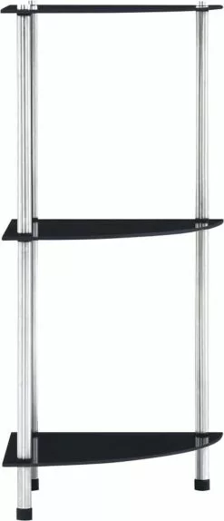 Furniture Limited - Kastje 3-laags 30x30x67 Cm Gehard Glas Zwart -DECORATIE Winkel 516x1200 3
