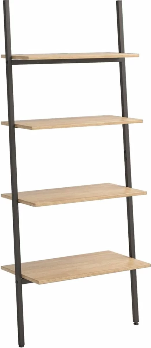 Furniture Limited - Ladderrek Met 4 Schappen 64x34x150,5 Cm Lichtbruin En Zwart 11 Furniture Limited - Ladderrek Met 4 Schappen 64x34x150,5 Cm Lichtbruin En Zwart - Afbeelding 9