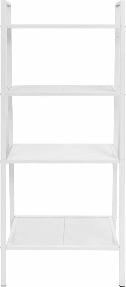 Furniture Limited - Ladder Boekenkast 4 Schappen Metaal Wit 3 Furniture Limited - Ladder Boekenkast 4 Schappen Metaal Wit