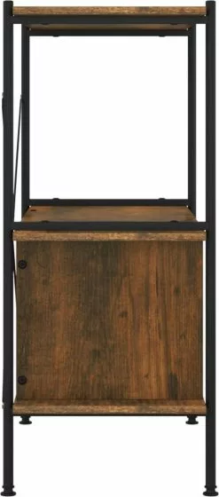 Furniture Limited - Opbergrek 3-laags Met Kast 80x40x92 Cm Staal En Bewerkt Hout -DECORATIE Winkel 529x1200 2