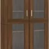 Furniture Limited - Vitrinekast 82,5x30,5x185,5 Cm Bewerkt Hout Bruineikenkleurig -DECORATIE Winkel 531x1200
