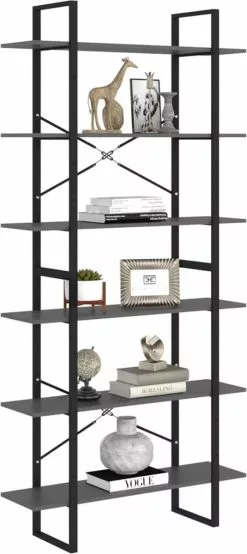 Furniture Limited - Hoge Kast 100x30x210 Spaanplaat Grijs -DECORATIE Winkel 535x1200 2