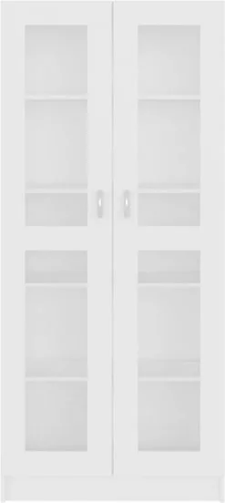 Furniture Limited - Vitrinekast 82,5x30,5x185,5 Cm Spaanplaat Wit -DECORATIE Winkel 537x1200 2