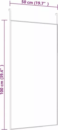 Furniture Limited - Deurspiegel 50x100 Cm Glas En Aluminium Goudkleurig -DECORATIE Winkel 537x1200 3