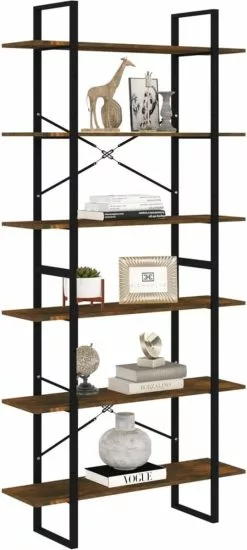 Furniture Limited - Hoge Kast 100x30x210 Cm Bewerkt Hout Gerookt Eikenkleurig -DECORATIE Winkel 539x1200 2