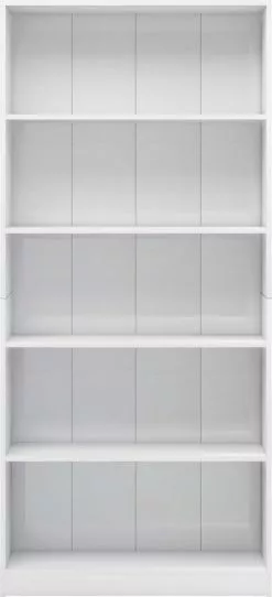 Furniture Limited - Boekenkast 5 Schappen 80x24x175 Cm Bewerkt Hout Hoogglans Wit -DECORATIE Winkel 547x1200 1