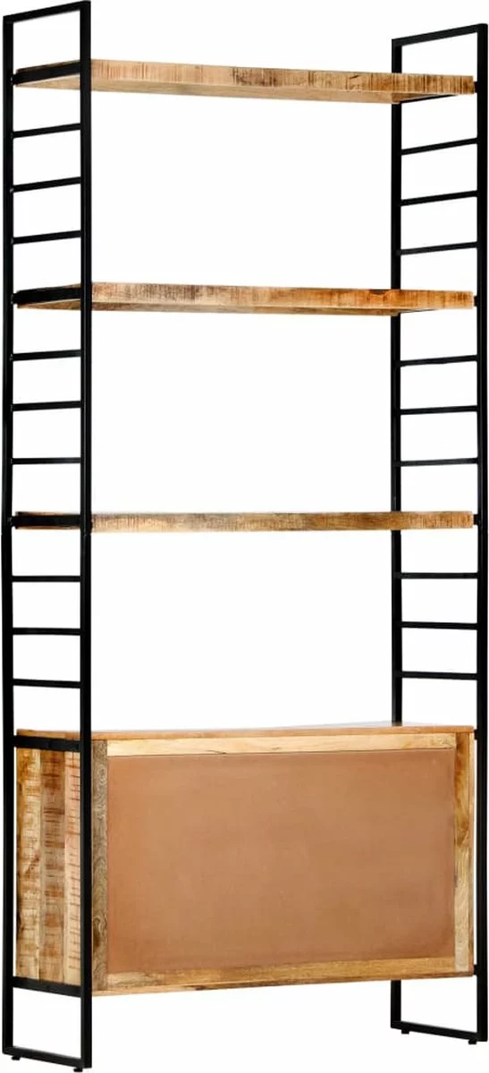 Furniture Limited - Boekenkast Met 4 Schappen 80x30x180 Cm Ruw Mangohout 10 Furniture Limited - Boekenkast Met 4 Schappen 80x30x180 Cm Ruw Mangohout - Afbeelding 8