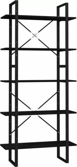 Furniture Limited - Boekenkast Met 5 Schappen 80x30x175 Cm Grenenhout Zwart 13 Furniture Limited - Boekenkast Met 5 Schappen 80x30x175 Cm Grenenhout Zwart -DECORATIE Winkel 553x1200 1