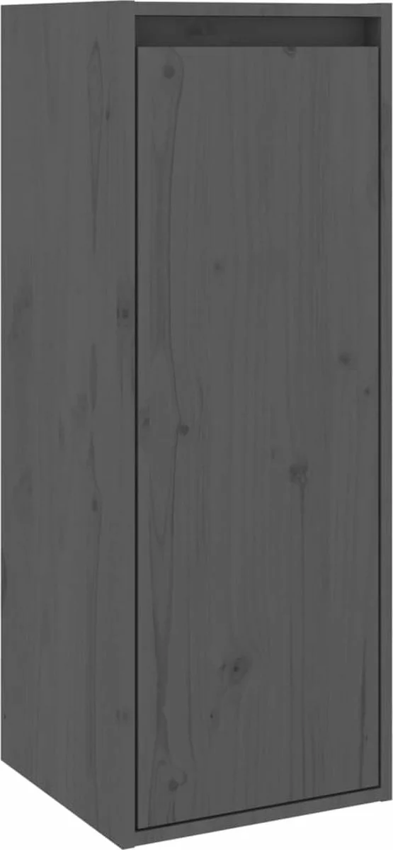 Furniture Limited - Wandkast 30x30x80 Cm Massief Grenenhout Grijs 3 Furniture Limited - Wandkast 30x30x80 Cm Massief Grenenhout Grijs