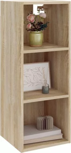 Furniture Limited - Wandkast 34,5x32,5x90 Cm Bewerkt Hout Sonoma Eikenkleurig -DECORATIE Winkel 556x1200 1