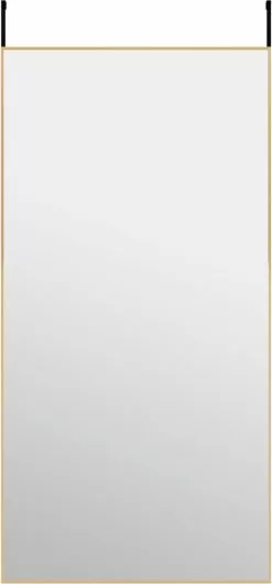Furniture Limited - Deurspiegel 50x100 Cm Glas En Aluminium Goudkleurig -DECORATIE Winkel 559x1200