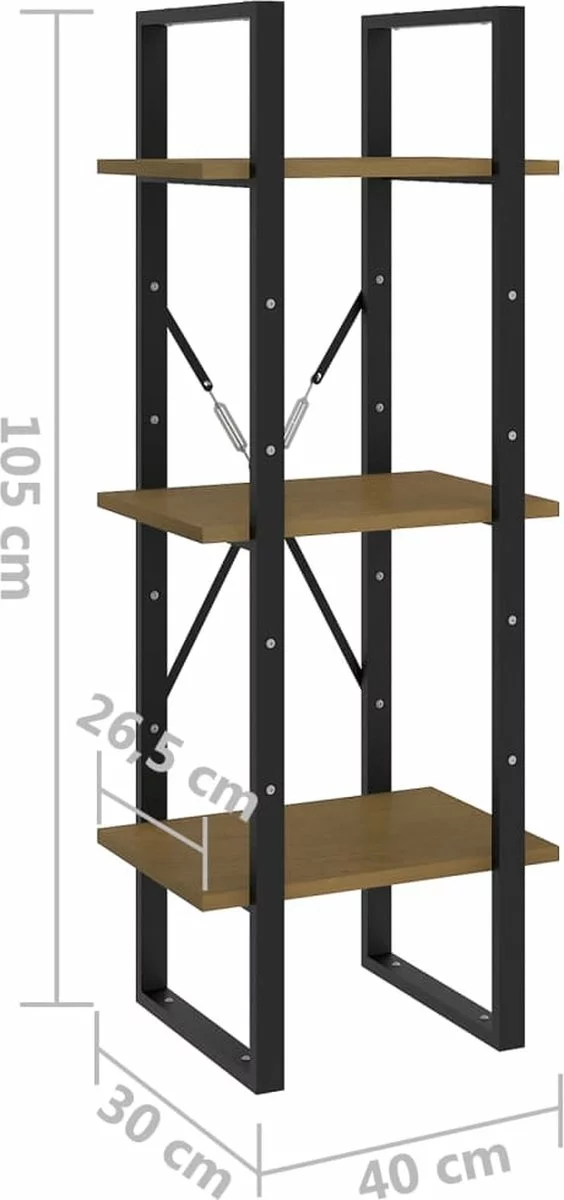 Furniture Limited - Boekenkast Met 3 Schappen 40x30x105 Cm Grenenhout Honingbruin 9 Furniture Limited - Boekenkast Met 3 Schappen 40x30x105 Cm Grenenhout Honingbruin - Afbeelding 7