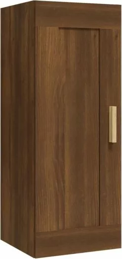 Furniture Limited - Wandkast 35x34x90 Cm Bewerkt Hout Bruineikenkleurig -DECORATIE Winkel 568x1200