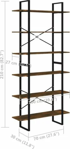 Furniture Limited - Hoge Kast 100x30x210 Cm Bewerkt Hout Gerookt Eikenkleurig -DECORATIE Winkel 569x1200 1