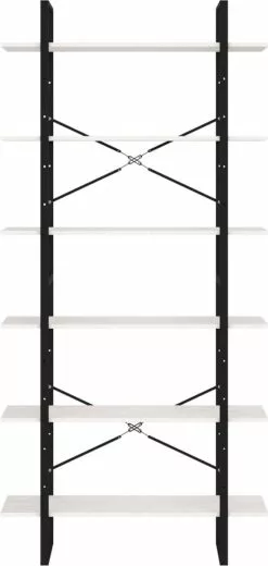 Furniture Limited - Hoge Kast 100x30x210 Cm Massief Grenenhout Wit -DECORATIE Winkel 570x1200 1