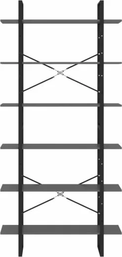 Furniture Limited - Hoge Kast 100x30x210 Spaanplaat Grijs -DECORATIE Winkel 570x1200