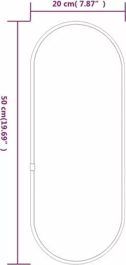 Furniture Limited - Wandspiegel 50x20 Cm Ovaal Zilverkleurig -DECORATIE Winkel 571x1200