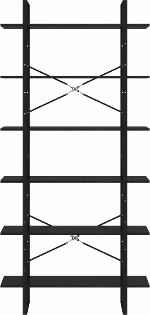 Furniture Limited - Hoge Kast 100x30x210 Spaanplaat Zwart 5 Furniture Limited - Hoge Kast 100x30x210 Spaanplaat Zwart - Afbeelding 3