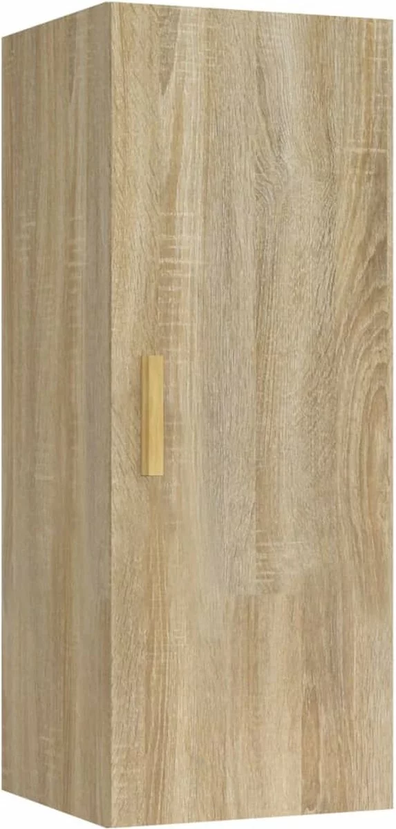 Furniture Limited - Wandkast 34,5x34x90 Cm Bewerkt Hout Sonoma Eikenkleurig 3 Furniture Limited - Wandkast 34,5x34x90 Cm Bewerkt Hout Sonoma Eikenkleurig