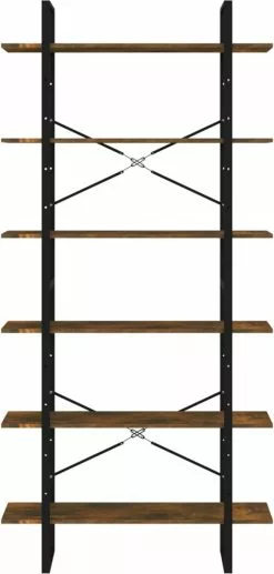 Furniture Limited - Hoge Kast 100x30x210 Cm Bewerkt Hout Gerookt Eikenkleurig -DECORATIE Winkel 573x1200 4