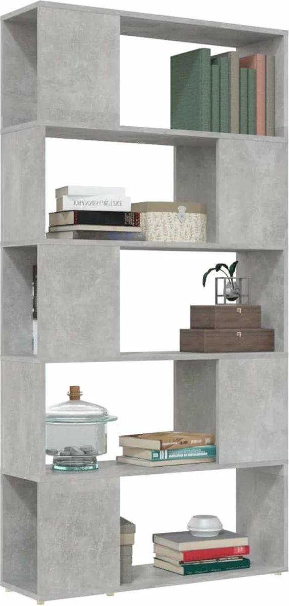 Furniture Limited - Boekenkast/kamerscherm 80x24x155 Cm Spaanplaat Betongrijs 4 Furniture Limited - Boekenkast/kamerscherm 80x24x155 Cm Spaanplaat Betongrijs - Afbeelding 2