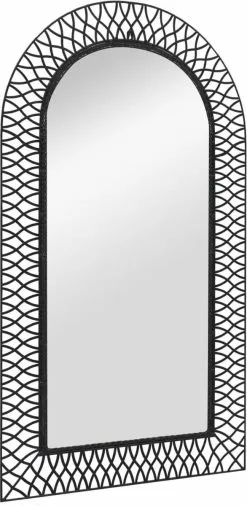 Furniture Limited - Tuin Wandspiegel Gebogen 60x110 Cm Zwart -DECORATIE Winkel 586x1200 2