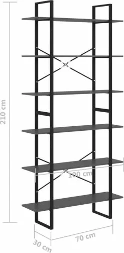 Furniture Limited - Hoge Kast 100x30x210 Spaanplaat Grijs -DECORATIE Winkel 589x1200 1