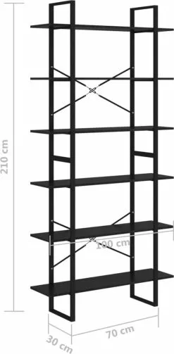 Furniture Limited - Hoge Kast 100x30x210 Spaanplaat Zwart 18 Furniture Limited - Hoge Kast 100x30x210 Spaanplaat Zwart -DECORATIE Winkel 589x1200