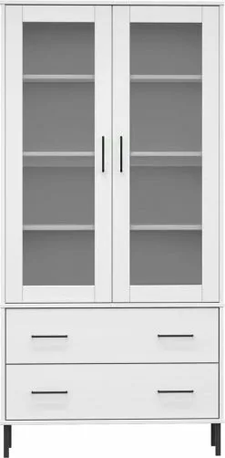 Furniture Limited - Boekenkast Met Metalen Poten OSLO 85x35x172,5 Cm Hout Wit -DECORATIE Winkel 590x1200 1