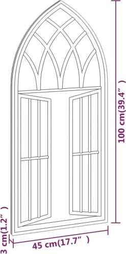 Furniture Limited - Spiegel 100x45 Cm Ijzer Zwart 11 Furniture Limited - Spiegel 100x45 Cm Ijzer Zwart -DECORATIE Winkel 599x1200