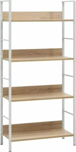 Furniture Limited - Boekenkast 4 Schappen 60x27,6x124,5 Cm Spaanplaat Eikenkleurig