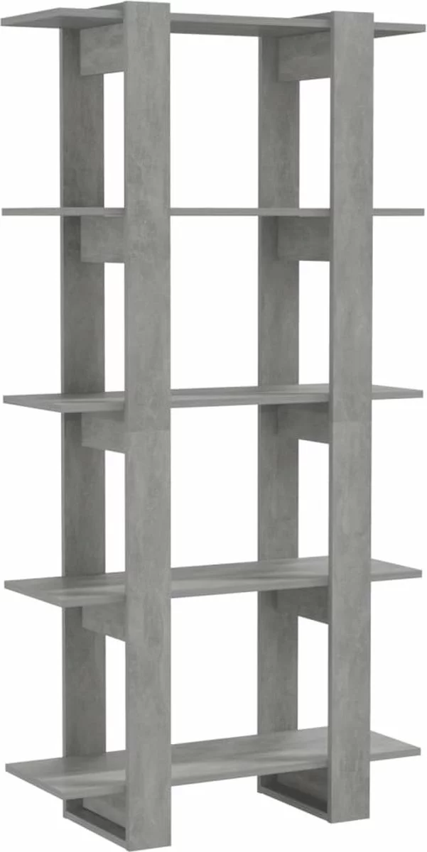 Furniture Limited - Boekenkast/kamerscherm 80x30x160 Cm Spaanplaat Betongrijs 10 Furniture Limited - Boekenkast/kamerscherm 80x30x160 Cm Spaanplaat Betongrijs - Afbeelding 8