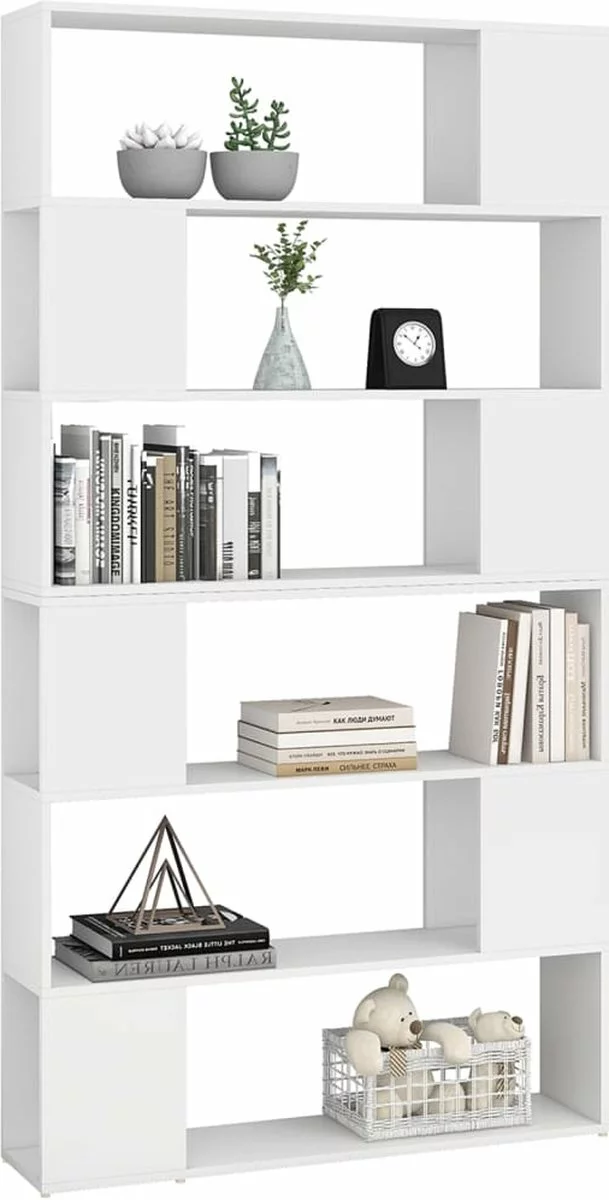 Furniture Limited - Boekenkast/kamerscherm 100x24x188 Cm Wit 5 Furniture Limited - Boekenkast/kamerscherm 100x24x188 Cm Wit - Afbeelding 3