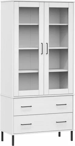 Furniture Limited - Boekenkast Met Metalen Poten OSLO 85x35x172,5 Cm Hout Wit -DECORATIE Winkel 615x1200 2