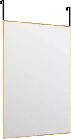 Furniture Limited - Deurspiegel 40x60 Cm Glas En Aluminium Goudkleurig -DECORATIE Winkel 615x1200