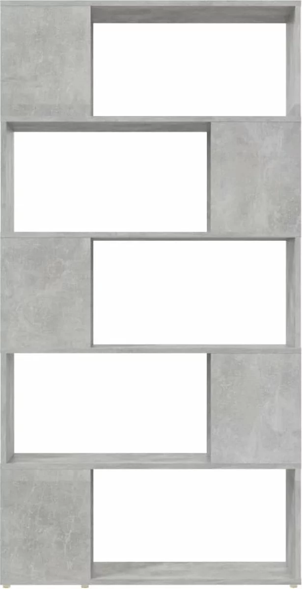 Furniture Limited - Boekenkast/kamerscherm 80x24x155 Cm Spaanplaat Betongrijs 5 Furniture Limited - Boekenkast/kamerscherm 80x24x155 Cm Spaanplaat Betongrijs - Afbeelding 3