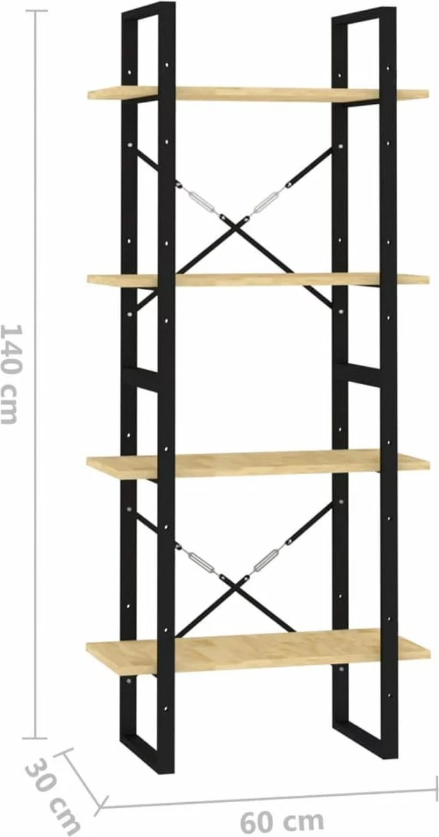 Furniture Limited - Boekenkast Met 4 Schappen 60x30x140 Cm Massief Grenenhout 5 Furniture Limited - Boekenkast Met 4 Schappen 60x30x140 Cm Massief Grenenhout - Afbeelding 3